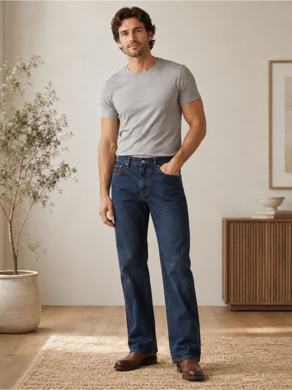 Kemistry Men’s 34x30 Dark Wash Bootcut Jeans 100% Cotton Straight Leg